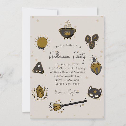 Witchy Adult Halloween Party Uitnodiging (Voorkant)