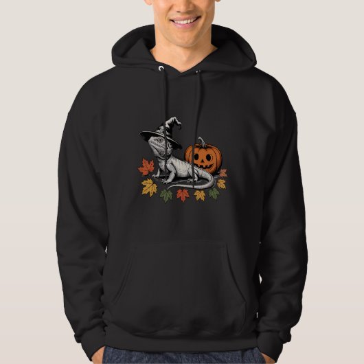 Witchy Bearded Dragon Halloween Hoodie (Voorkant)