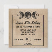 Witchy Birthday Invitations Rozen & Skulls Gothic Kaart (Voorkant)