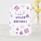 Witchy Birthday-kaart Kaart (Gele Bloem)