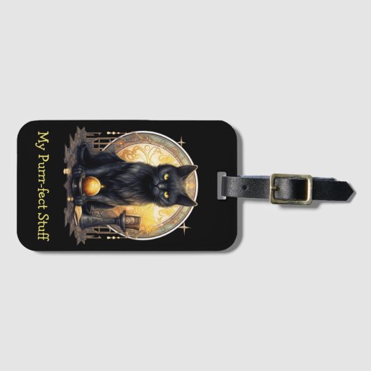 Witchy Black Cat Bagagelabel (Voorkant (horizontaal))