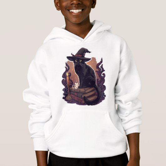 Witchy Black Cat & Ghost Mouse – Halloween Pet Par (Voorkant)