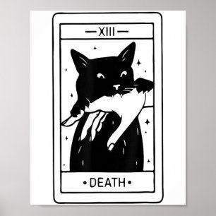 Witchy Black Cat Halloween Tarot Kaart Funny For M Poster