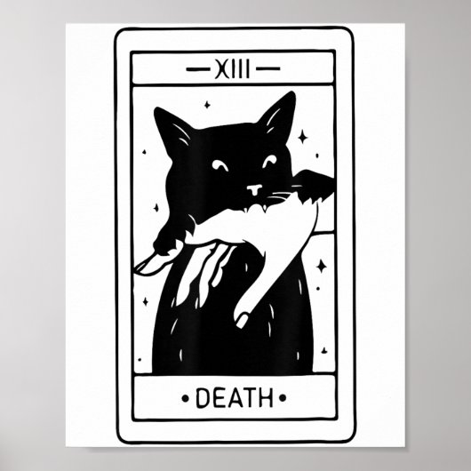 Witchy Black Cat Halloween Tarot Kaart Funny For M Poster (Voorkant)