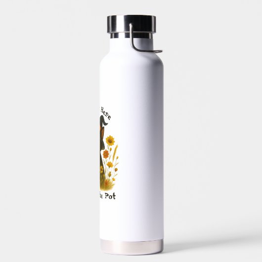 Witchy Black Cat: "Ik ben hier om de pot te roeren Waterfles (Links)