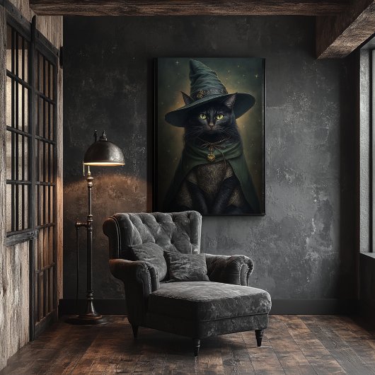 Witchy Black Cat -  stijlvol halloween Poster