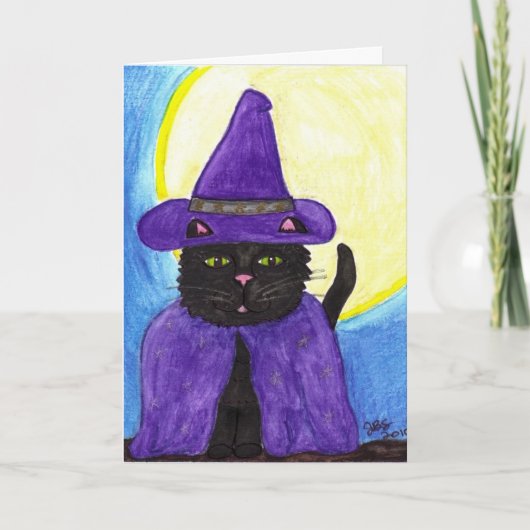 Witchy Black Cat wenskaart Kaart (Voorkant)