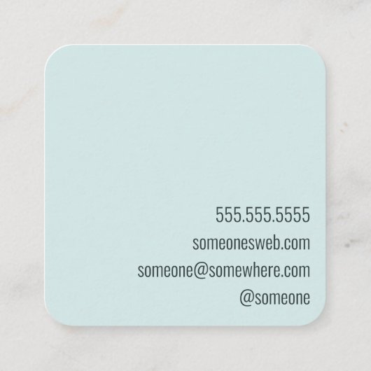 Witchy Blue Crescent Moon Visitekaartje (Achterkant)