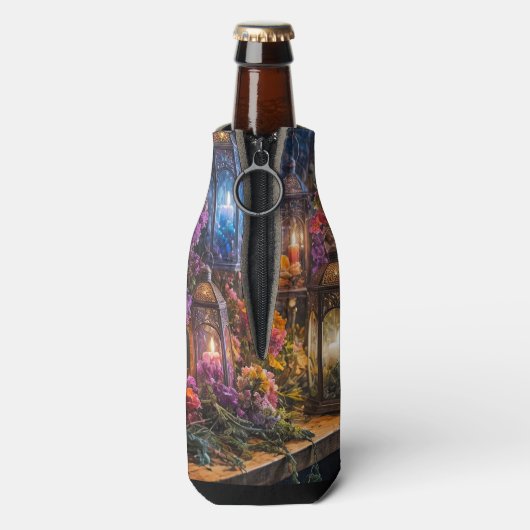 Witchy Boho Gypsy Kaarsen Lantaarns Mystiek Flesjeskoeler (Fles Achterkant)