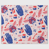 Witchy Boho Mystical Wrapping Paper Cadeaupapier (Vlak)