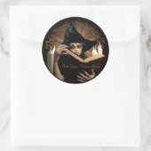 Witchy Bookplate Ronde Sticker (Tas)