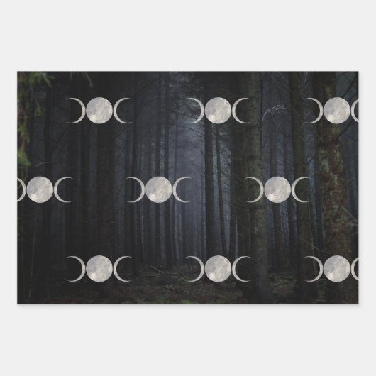 Witchy Bossen Triple Moon wrappers Inpakpapier Vel (Voorkant 3)