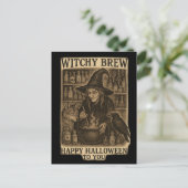 Witchy Brew Halloween Briefkaart (Staand voorkant)