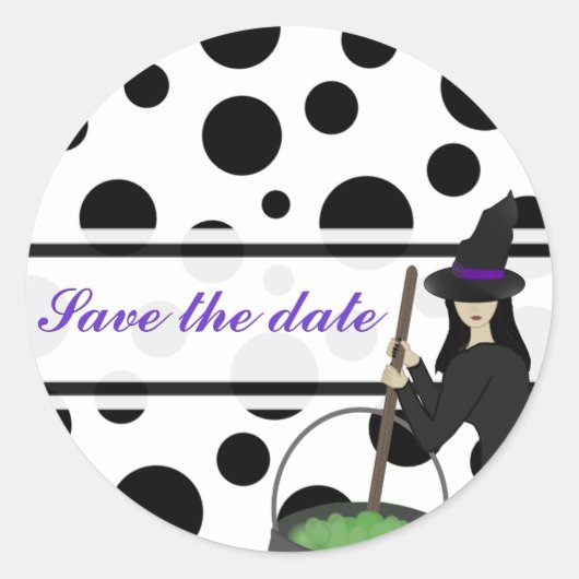 Witchy Brew Save the date Stickers (Voorkant)