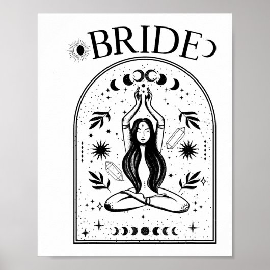 Witchy Bride Coven Tarot Celestial Gothic Bachelor Poster (Voorkant)