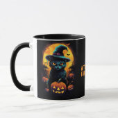 WITCHY BROUWSEL voor (naam), Black Cat Halloween Mok (Links)