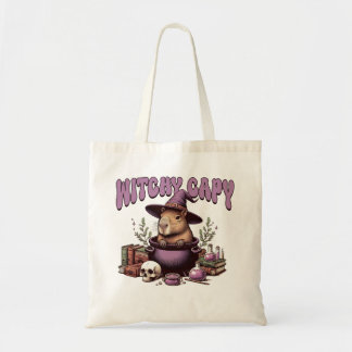 Witchy Capy Halloween Tote Bag