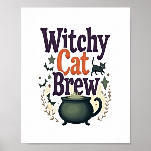 Witchy Cat Brew Poster (Voorkant)