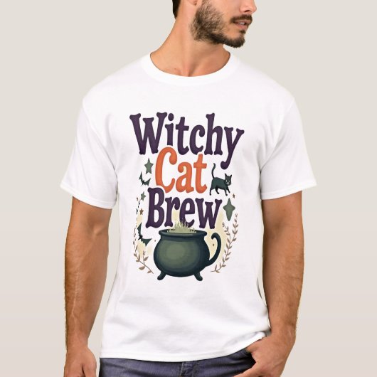 Witchy Cat Brew T-shirt (Voorkant)