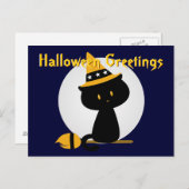 Witchy Cat Briefkaart (Voorkant / Achterkant)