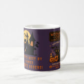 Witchy Cat Café Mok – Halloween Pumpkin Spell Gift (Voorkant rechts)