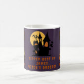 Witchy Cat Café Mok – Halloween Pumpkin Spell Gift (Center)