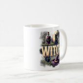 Witchy Cat Halloween Dark Gothic Coffee Mug Koffiemok (Voorkant rechts)