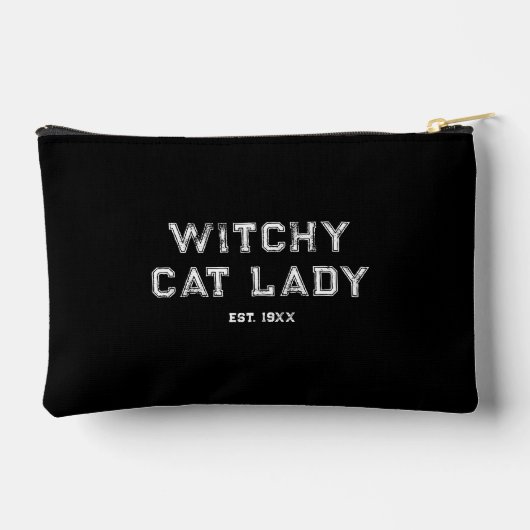 Witchy Cat Lady Custom Est. Date Distressed Black Etui (Achterkant)