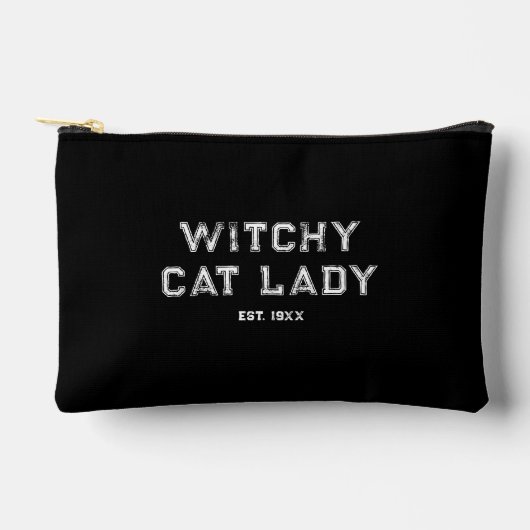 Witchy Cat Lady Custom Est. Date Distressed Black Etui (Voorkant)