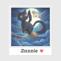 Witchy Cat Night - Magische zwarte kat Halloween