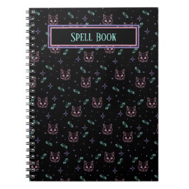 Witchy Cats and Crystals Pattern Notitieboek