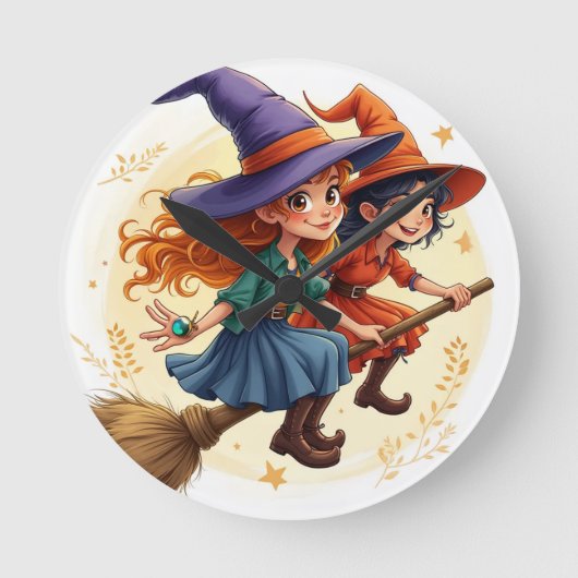 Witchy Characters Muurklok Decor Ronde Klok (Voorkant)