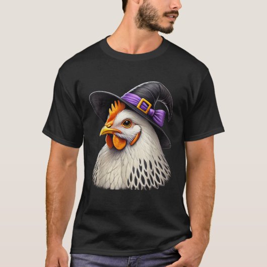 Witchy Chicken Funny Chicken Lover Halloween Spook T-shirt (Voorkant)