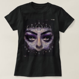 Witchy Cosmic Eyes - Paarse mystieke gezicht T-shirt