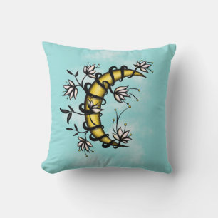 Witchy Crescent Moon Floral Wiccan Kussen