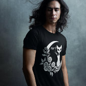Witchy Crescent Moon Gothic Esthetische Kat T-shirt