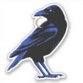 Witchy Crow met Moon Ketting Sticker (Voorkant)