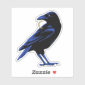 Witchy Crow met Moon Ketting Sticker (Vel)