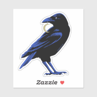 Witchy Crow met Moon Ketting Sticker