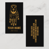 Witchy Crystal Moon & Stars Tattoo Visitekaartje (Voorkant / Achterkant)