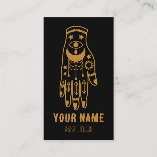 Witchy Crystal Moon & Stars Tattoo Visitekaartje (Voorkant)