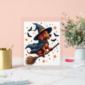 Witchy Dachshund Delight Acryl Bord (Huwelijk)