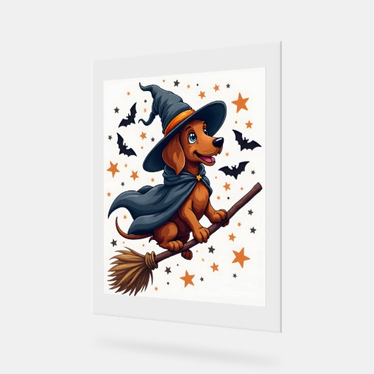 Witchy Dachshund Delight Acryl Bord (Hoek)