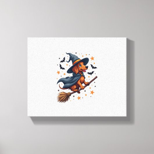 Witchy Dachshund Delight Canvas Afdruk (Voorkant)