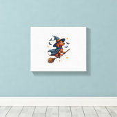 Witchy Dachshund Delight Canvas Afdruk (Insitu (Houten vloer))
