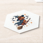 Witchy Dachshund Delight Kartonnen Onderzetters (Schuin)