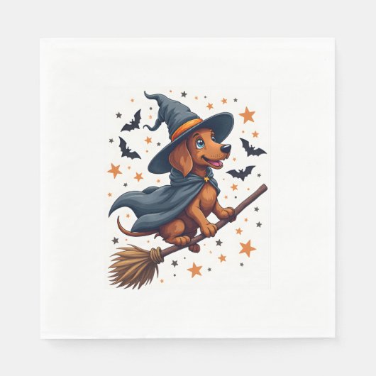 Witchy Dachshund Delight Servet (Voorkant)