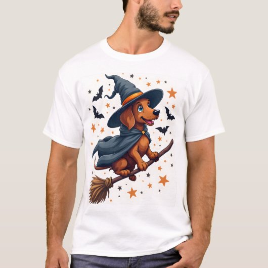 Witchy Dachshund Delight T-shirt (Voorkant)