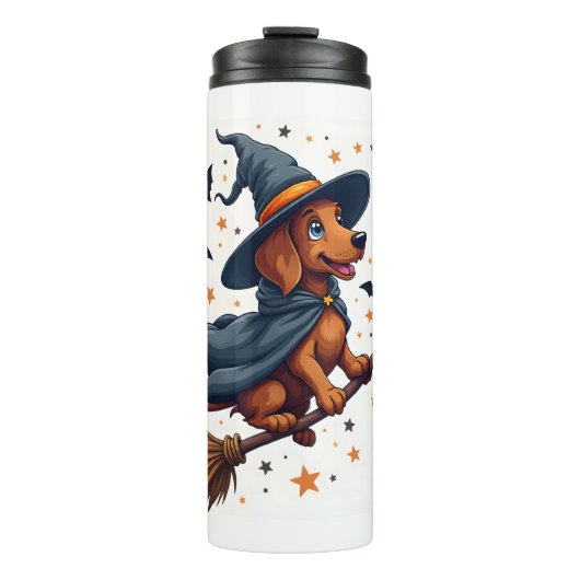 Witchy Dachshund Delight Thermosbeker (Voorkant)