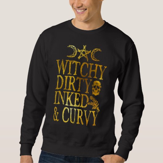 Witchy Dirty Inked & Curvy Gold Trui (Voorkant)